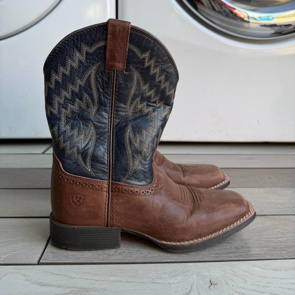 Ariat brown leather western ankle - Picture 4 of 8